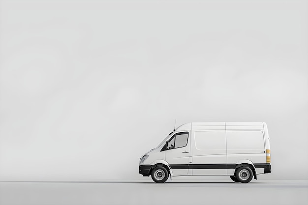 Blank witte bezorgwagen met kopieerruimte zijkant zicht geïsoleerd op lege achtergrond Concept Transportation Delivery Van Copy Space Blank Background geïsoleerde