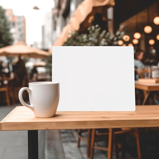 Foto blank witte coffeeshop outdoor signage mockup generative ai