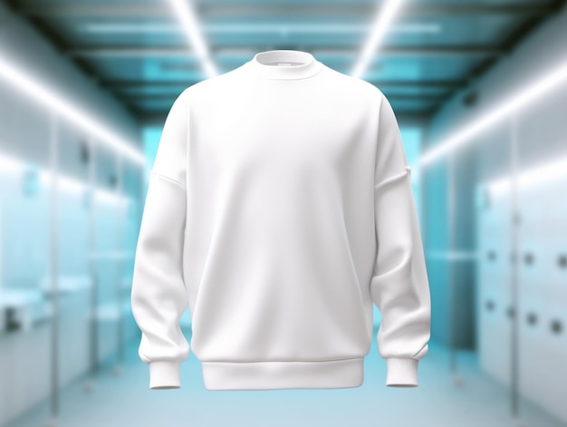 Blank witte hoodie mockup op wazige abstracte achtergrond Generatieve AI