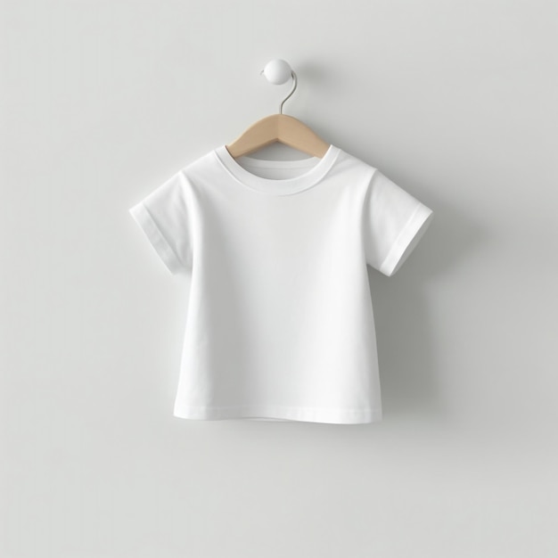 Foto blank witte katoen pasgeboren baby top t-shirt mockup sjabloon ontwerp schattig kleine jongen meisje kind