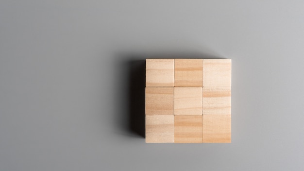 Photo blank wood cube block