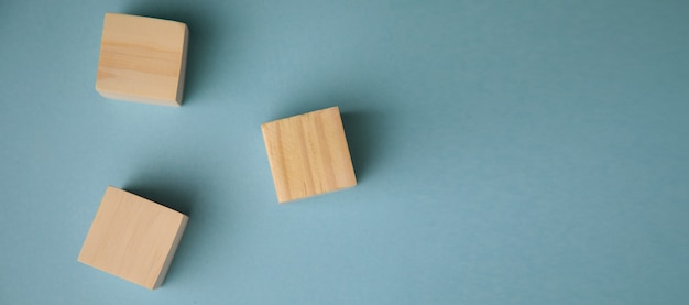 Blank wooden cube blocks on the table
