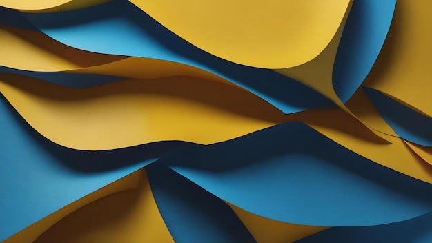 Blank yellow and blue paper abstract background