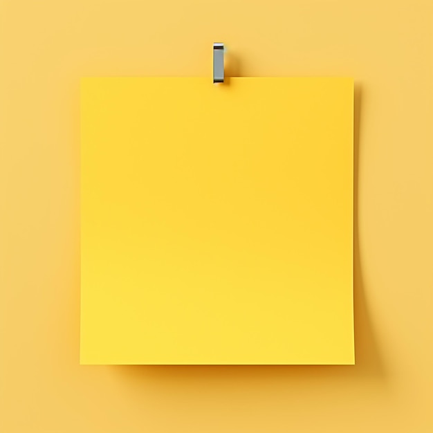 Blank yellow sticky note with thumbtack