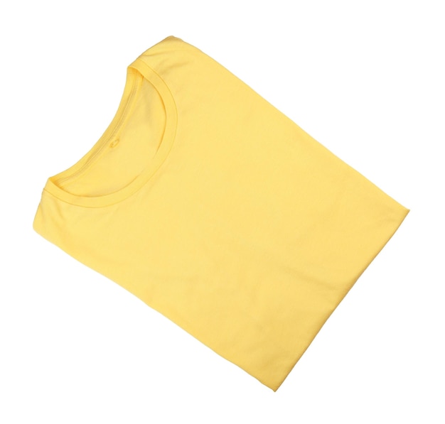 흰색 배경에 빈 노란색 티셔츠