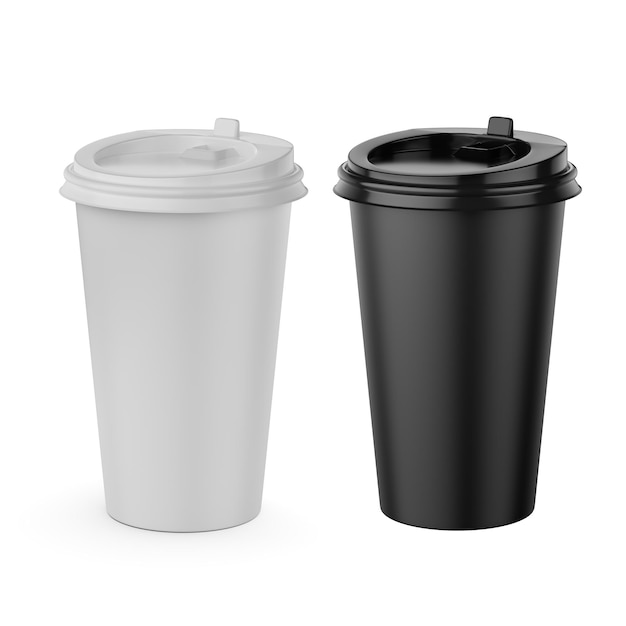 Blanke koffiebadjes geïsoleerd op witte achtergrond 3D endering