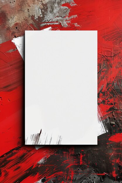 Foto blanke sjabloonkaart op rode grunge achtergrond