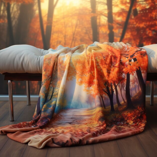 Blanket in autumn 8k 3d colorful fantasy realism