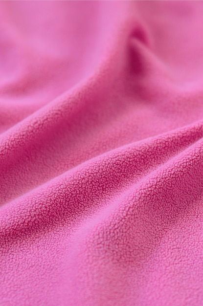 The blanket of furry pink fleece fabric