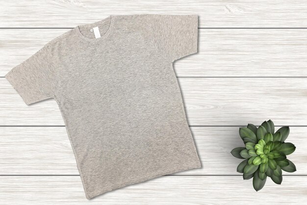 Blanks TShirt op houten achtergrond Lege TShirt TShirt Mockup