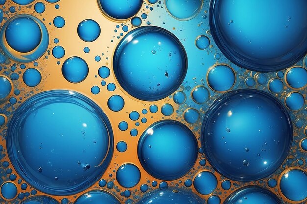 Blauw abstract met kleine en grote bubbels