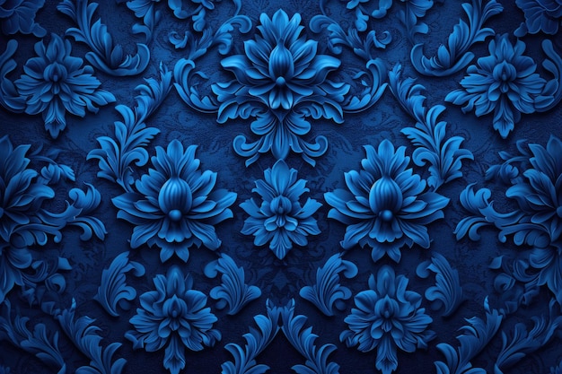 blauw bloemenpatroon