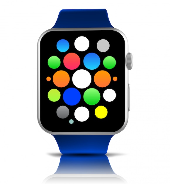 Blauw generiek slim horloge met pictogrammen