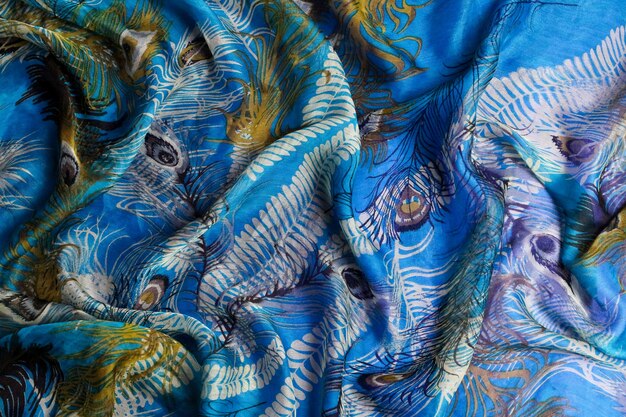 Blauw getinte abstracte textiel textuur achtergrond