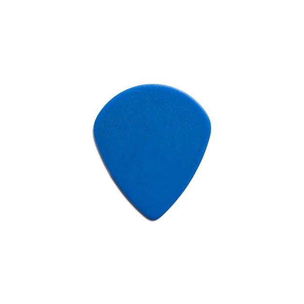 Foto blauw gitaar plectrum geïsoleerd op witte achtergrond