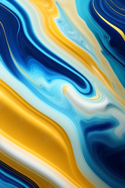 Blauw goud en wit marmeren stenen plaat close-up Wallpaper achtergrond