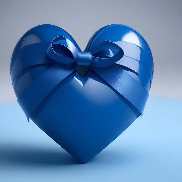 blauw hart bedekt lint rode dag van liefdadigheid