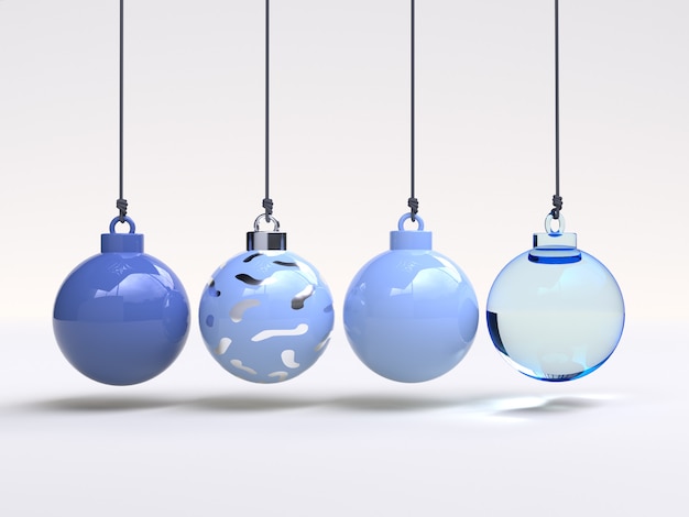 blauw object kerst ornament 3D-rendering