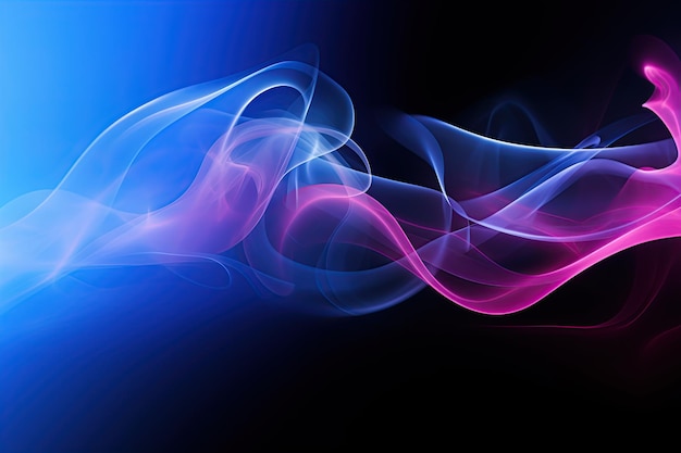 Blauw paarse gradiënt abstracte achtergrond met rook neon gloed effect