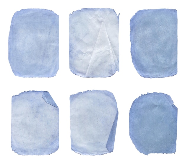 Blauw papier set geïsoleerd