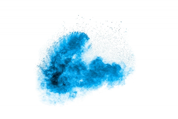 Blauw poeder explosie