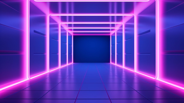 blauw roze violet neon abstracte achtergrond ultraviolet licht nachtclub lege kamer interieur