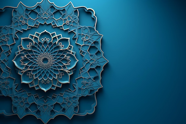 Foto blauw van islamitische ornamenten achtergrond