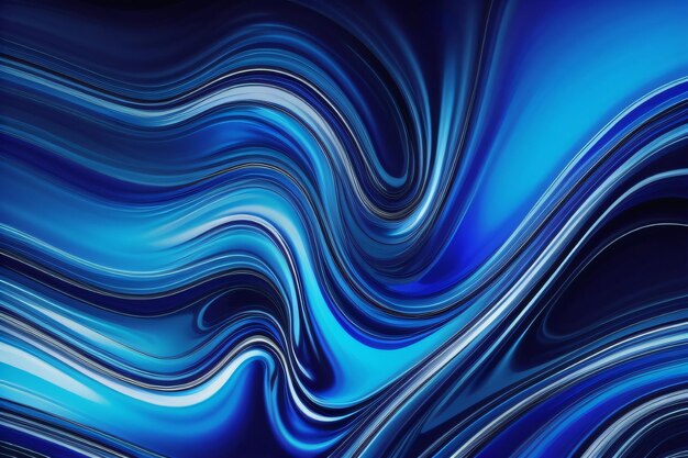 Blauw vloeibaar wervelings abstract behang vloeibaar behang als achtergrond voor desktop met generatieve ai