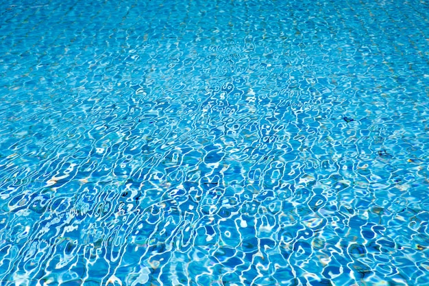 Blauw water met de achtergrond van zonreflecties