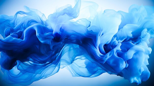 Blauw zwart pigment wervelende inkt abstracte achtergrond vloeibare rook verf onderwater gegenereerd door AI