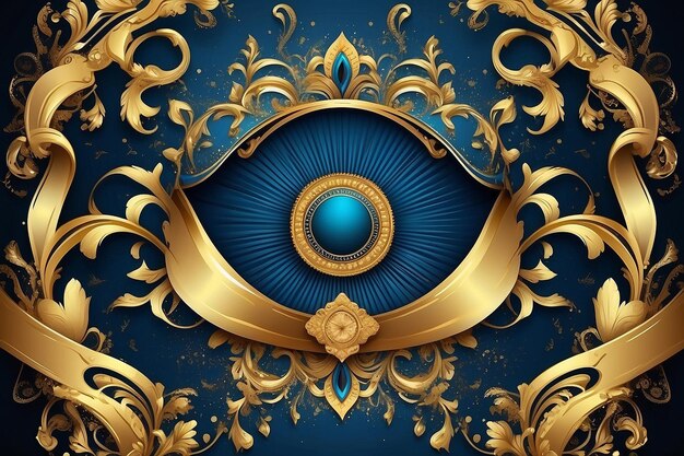 blauwe abstracte achtergrond met luxe gouden elementen vector illustratie