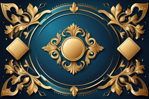 blauwe abstracte achtergrond met luxe gouden elementen vector illustratie