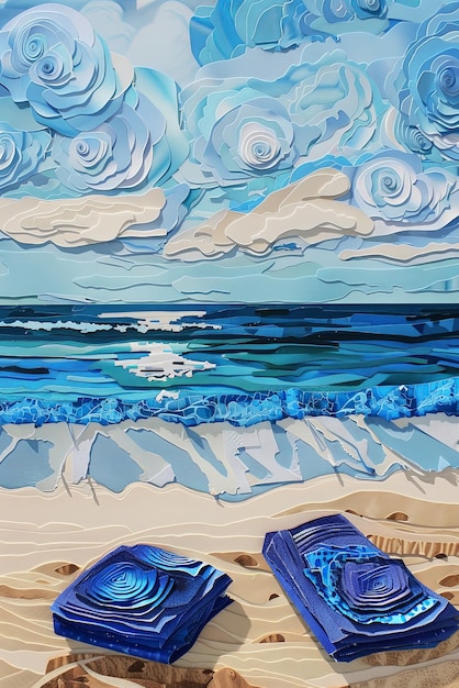 Blauwe achtergrond van de zee creëert een prachtige artistieke weergave