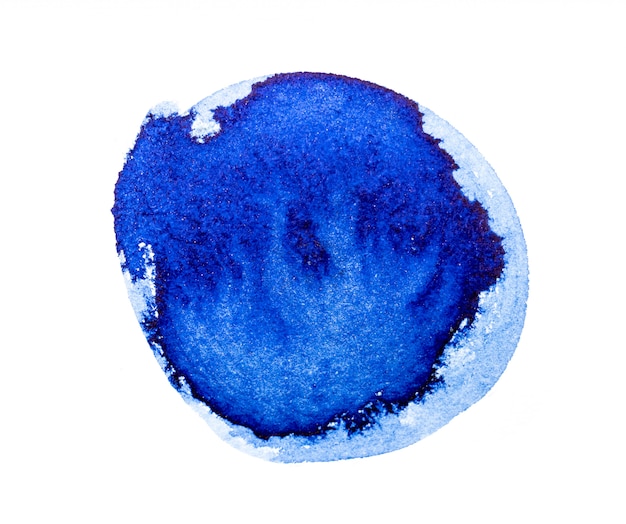 Foto blauwe aquarel kwast