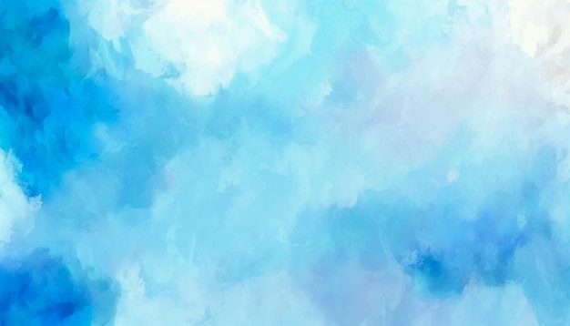 Blauwe aquarel van een lucht met wolken