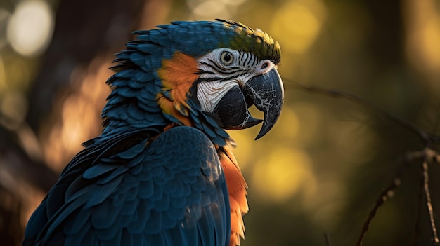 Blauwe Ara Braziliaanse vogel Generatieve AI