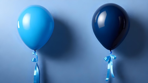 Foto blauwe ballonnen met een blauw maandag thema