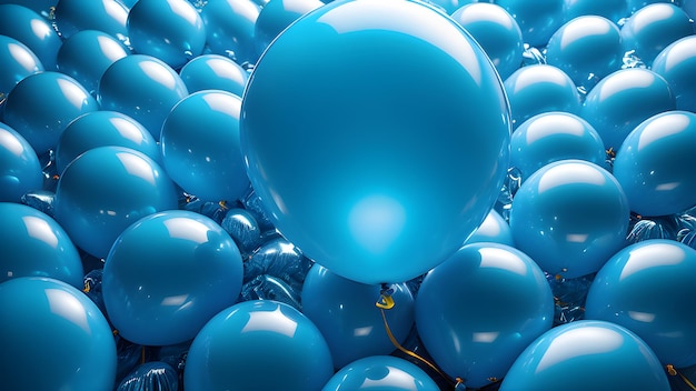blauwe ballonnen met een blauw maandag thema