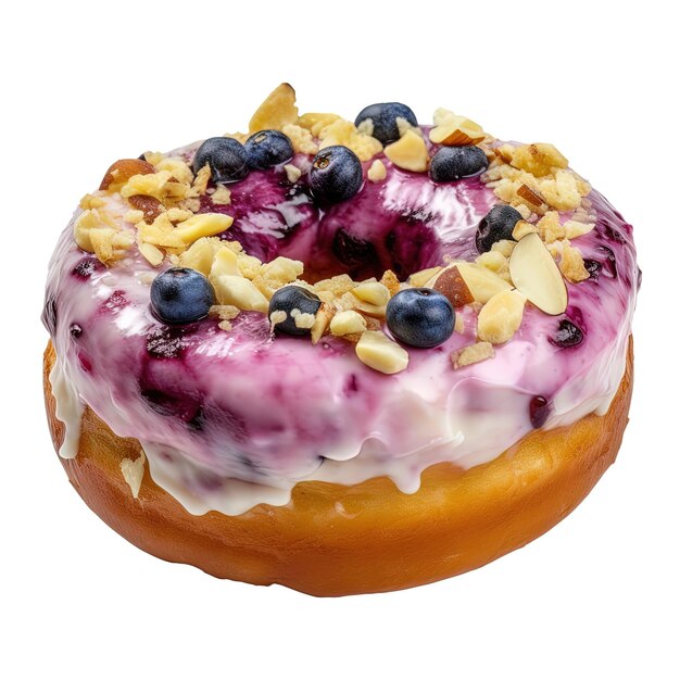 blauwe bessen donut bovenop droog fruit