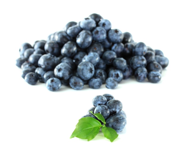 Blauwe bessen geïsoleerd op wit