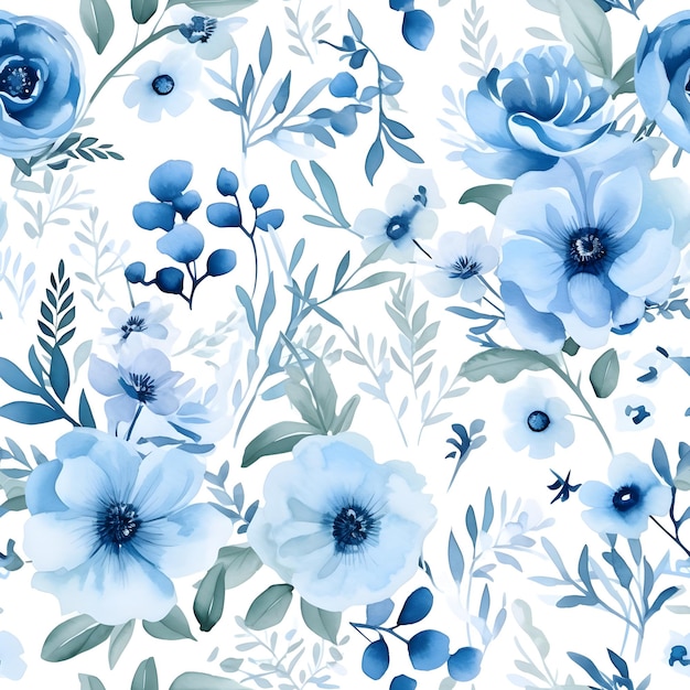 Blauwe bloem naadloze structuurpatroon