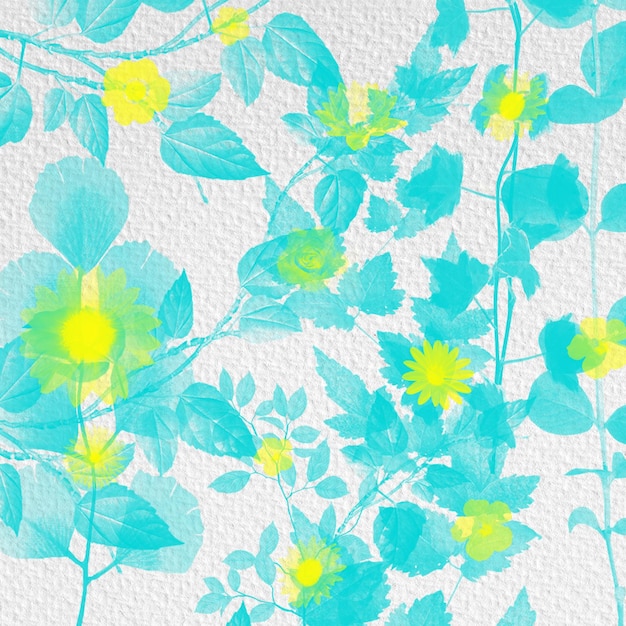 Blauwe bloemen aquarel naadloze patronen