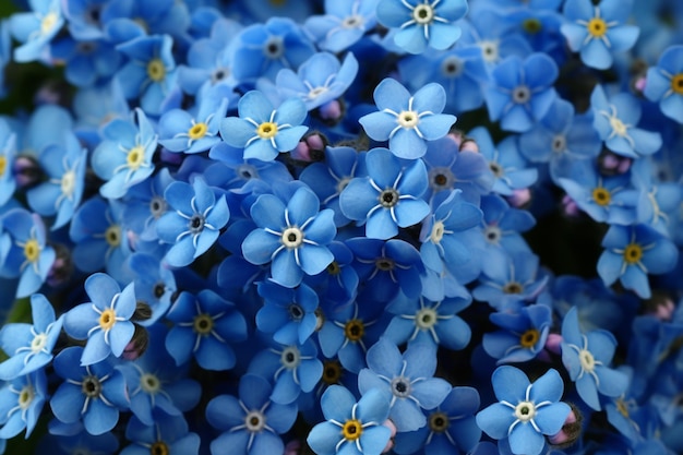 Blauwe bloemen met een geel hart