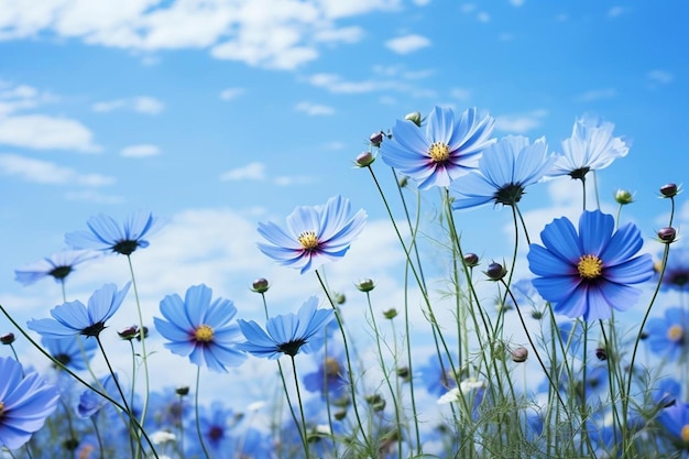 Blauwe bloemen op een zonnige dag