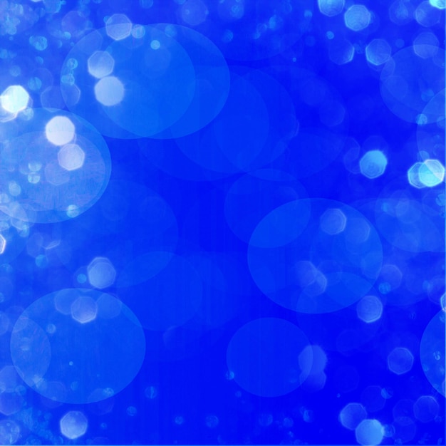 Blauwe bokeh vierkante achtergrond voor feestdagen Kerstmis en nieuwjaarsfeest