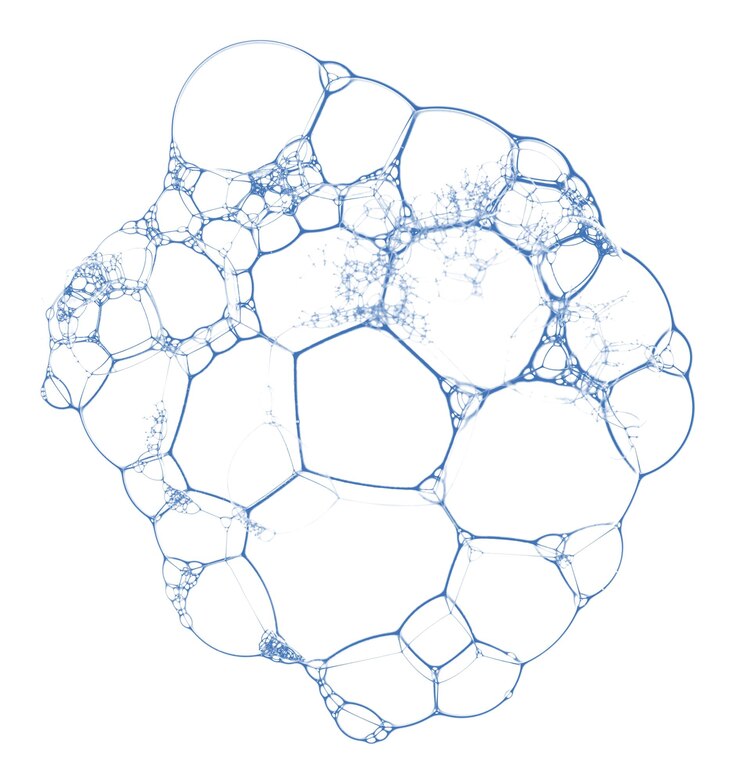 Foto blauwe bubbels kunst png element grafisch