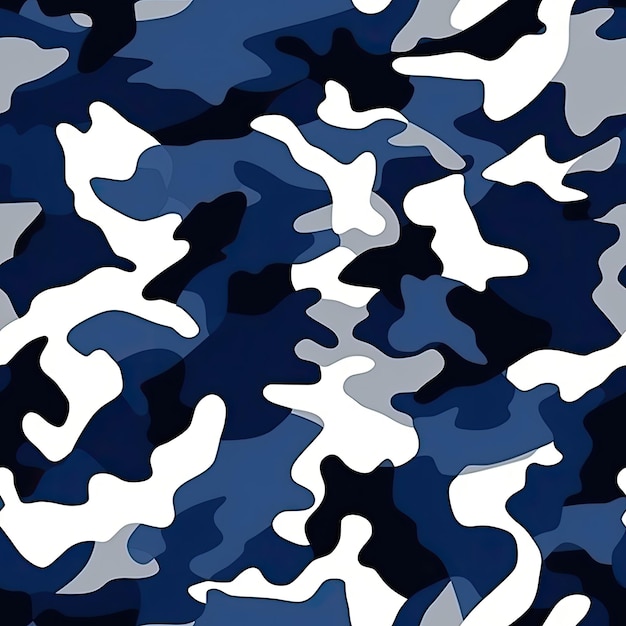 Blauwe camouflage naadloze patroon textuur achtergrond