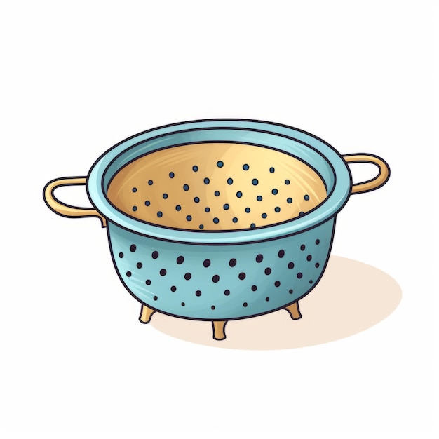 Blauwe Colander-illustratie op witte achtergrond