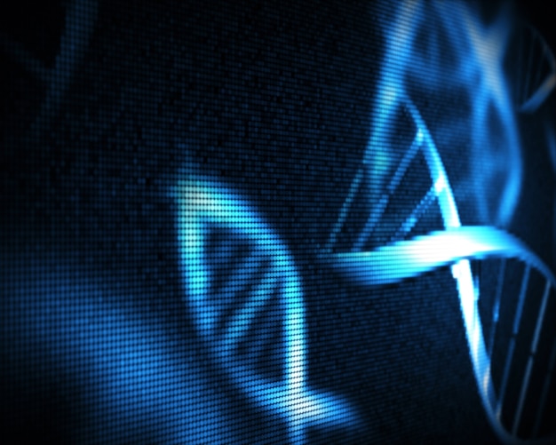 Foto blauwe dna-helix