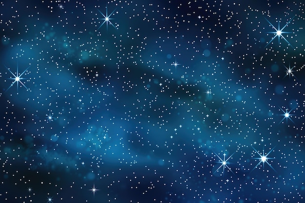 Foto blauwe donkere nachtelijke hemel met veel sterren melkweg kosmos achtergrond